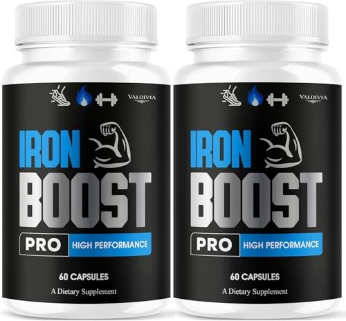 Iron Boost Pro Iron Supplement Capsules Energy Anemia Support Women 2 Pack 120Ct