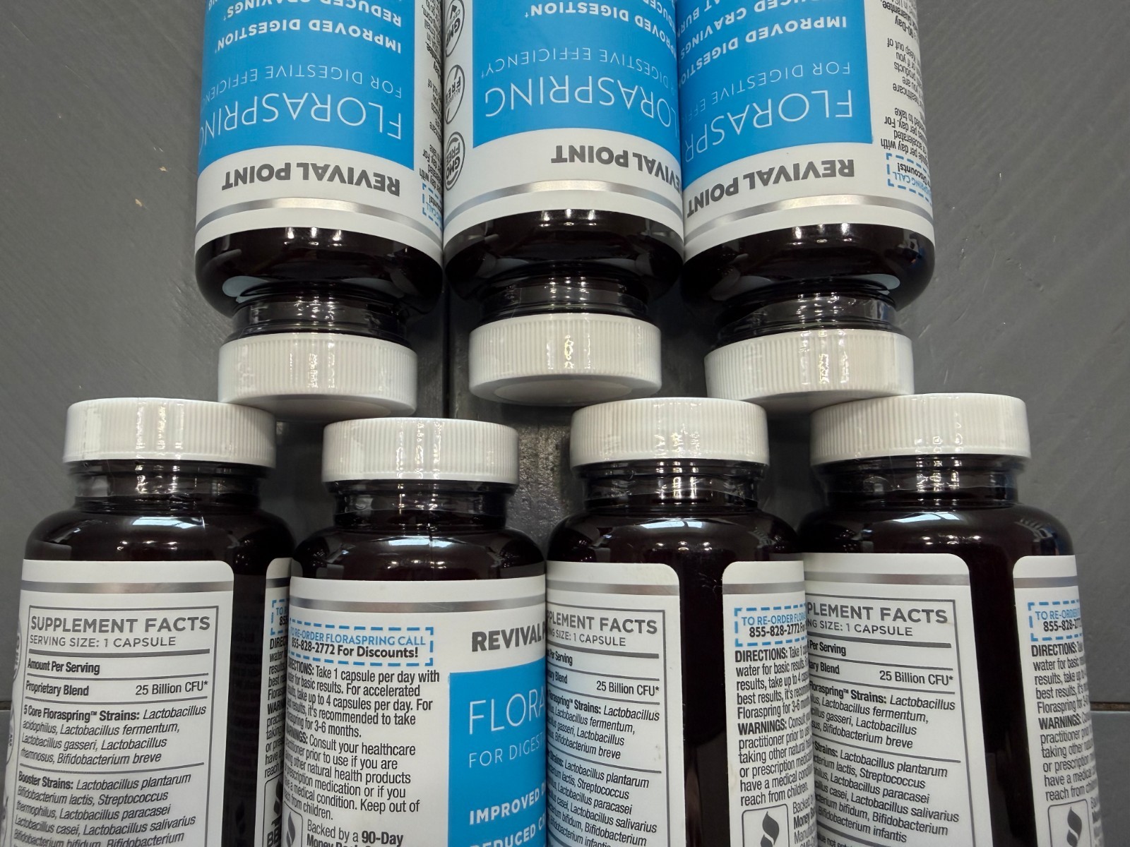 LOT OF 7 FLORASPRING PROBIOTICS DAILY SUPPLEMENT TO SUPPORT DIGESTION 30 CAPSULE