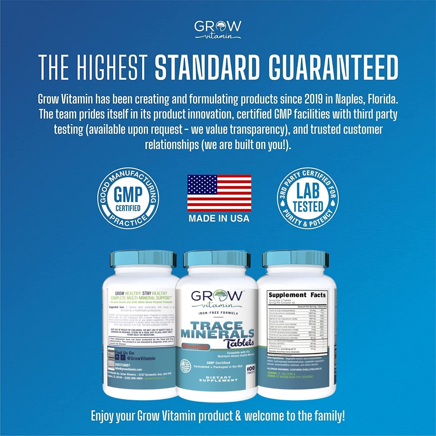 Miracle Multi MEGA Minerals MADE IN USA, NON-GMO, High Potency, 100 TABLETS