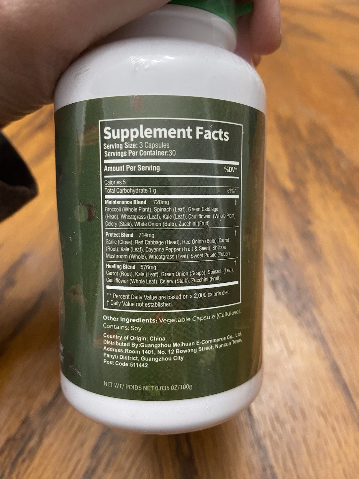 Himiyer Fruit Flavor Green Superfood Broccoli Kale 180 Capsules Exp 02/27/2027