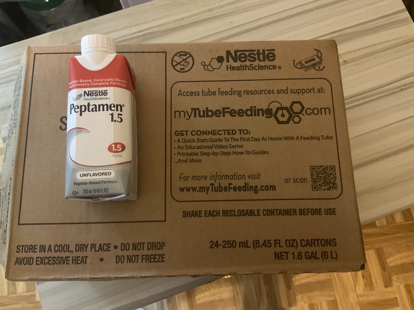 Nestlé Peptamen 1.5 Unflavored Protein – 8.45 fl oz (Pack of 24)