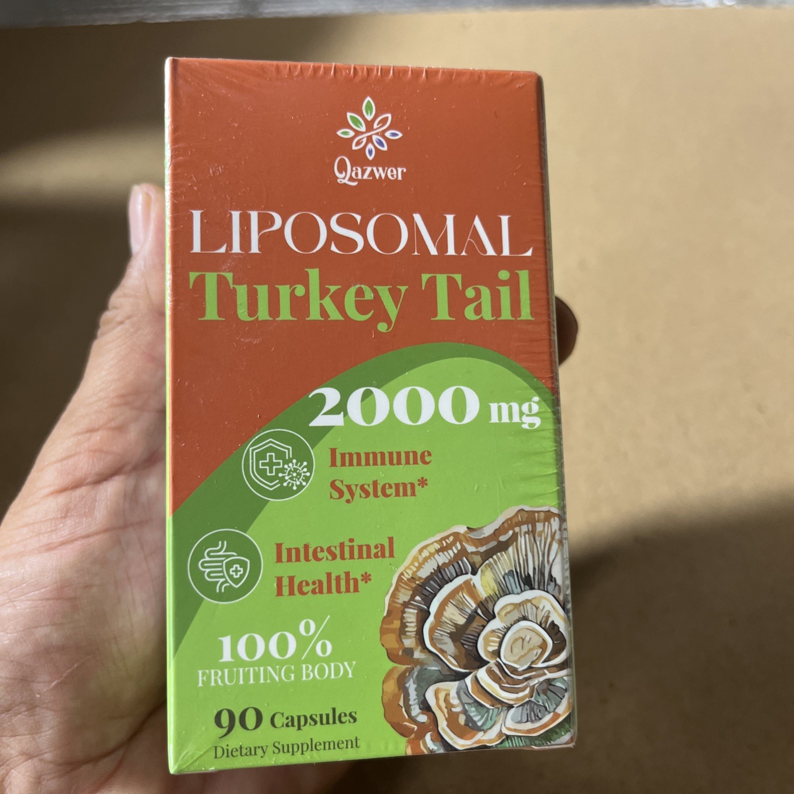 Qazwer Liposomal Turkey Tail Mushroom 90 Capsules 2000 mg Jun27