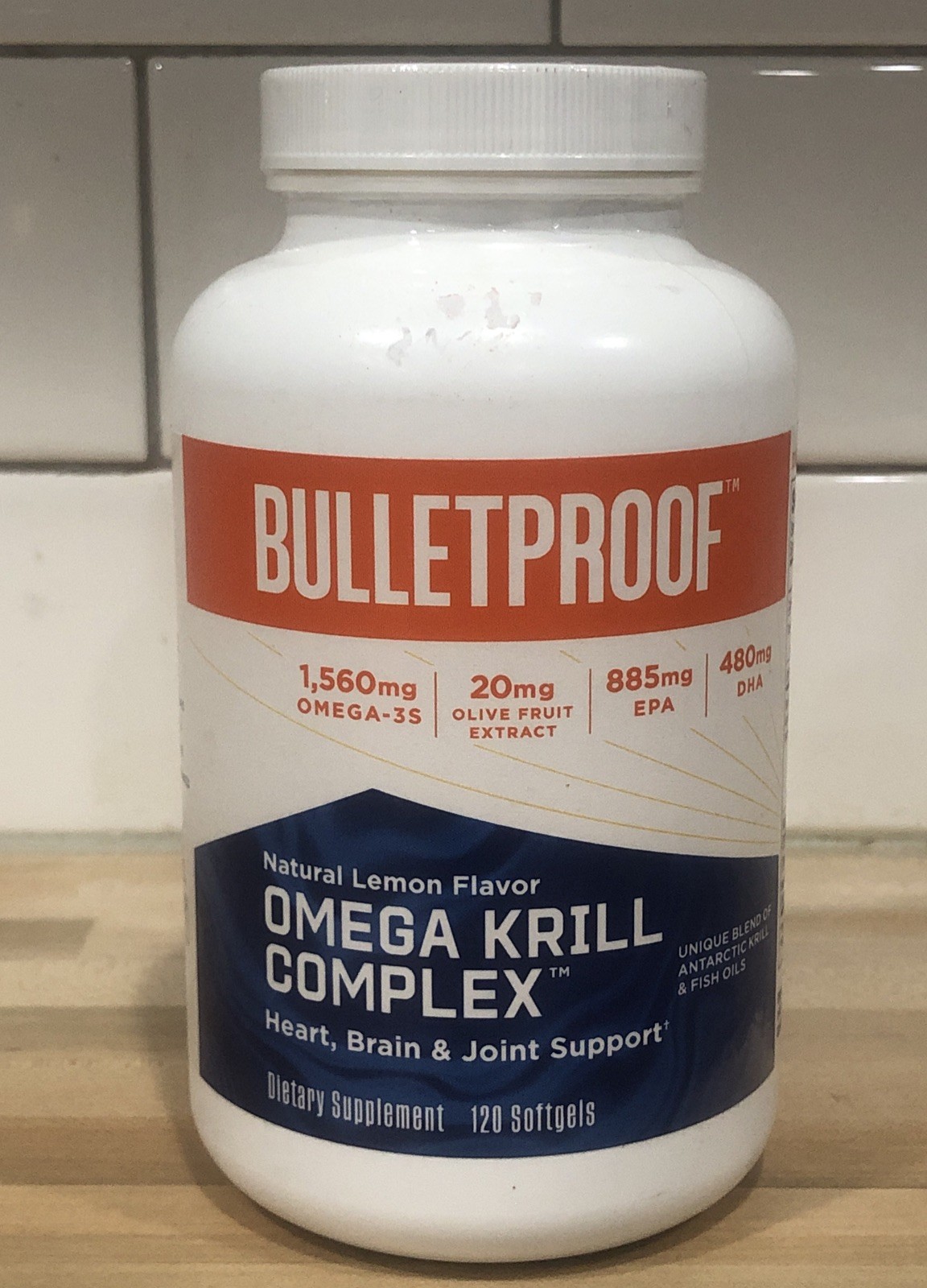Bulletproof Omega Krill Complex Lemon 120 Softgels, 1560mg Omega-3 BB 09/25