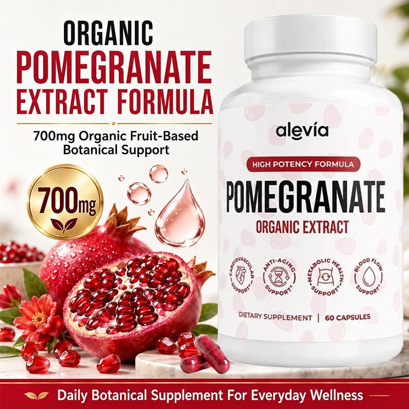 Alevia Pomegranate Capsules 60ct Organic Extract Antioxidant