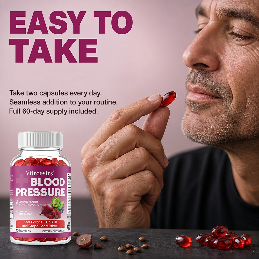 Beet Root CoQ10 Grape Seed,Blood Pressure&Cardiovascular Circulation,30~ 120Caps