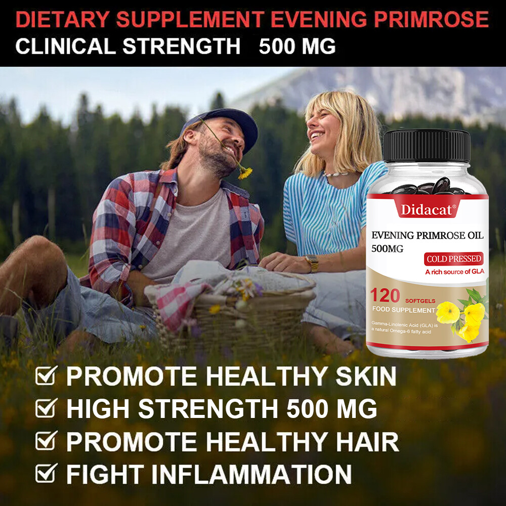 Evening Primrose Oil Capsules 500MG with GLA -Anti-Aging,Whitening Softgels