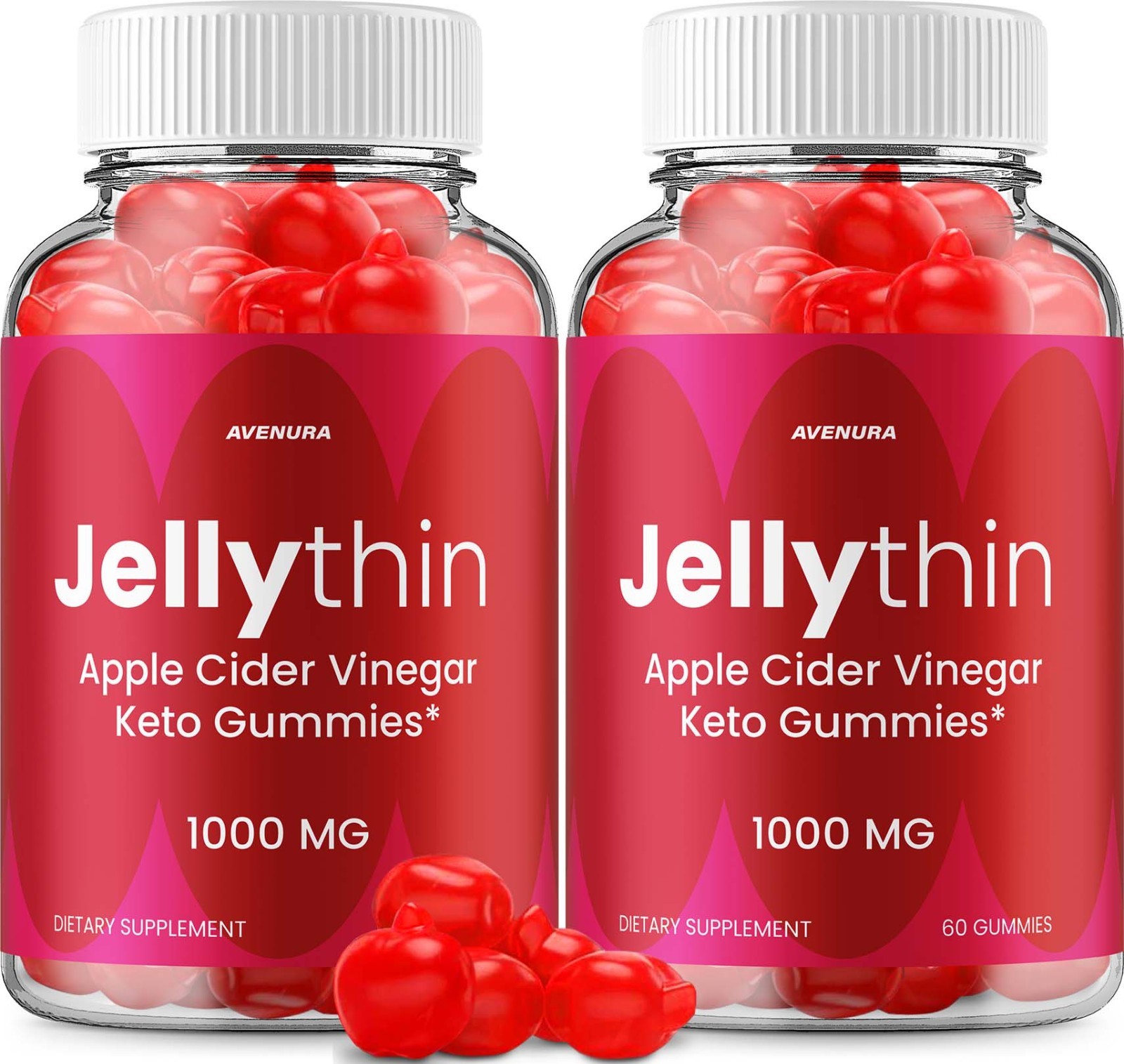 (2 Pack) Jellythin ACV Gummy – Natural Ingredients for Overall Wellness Support