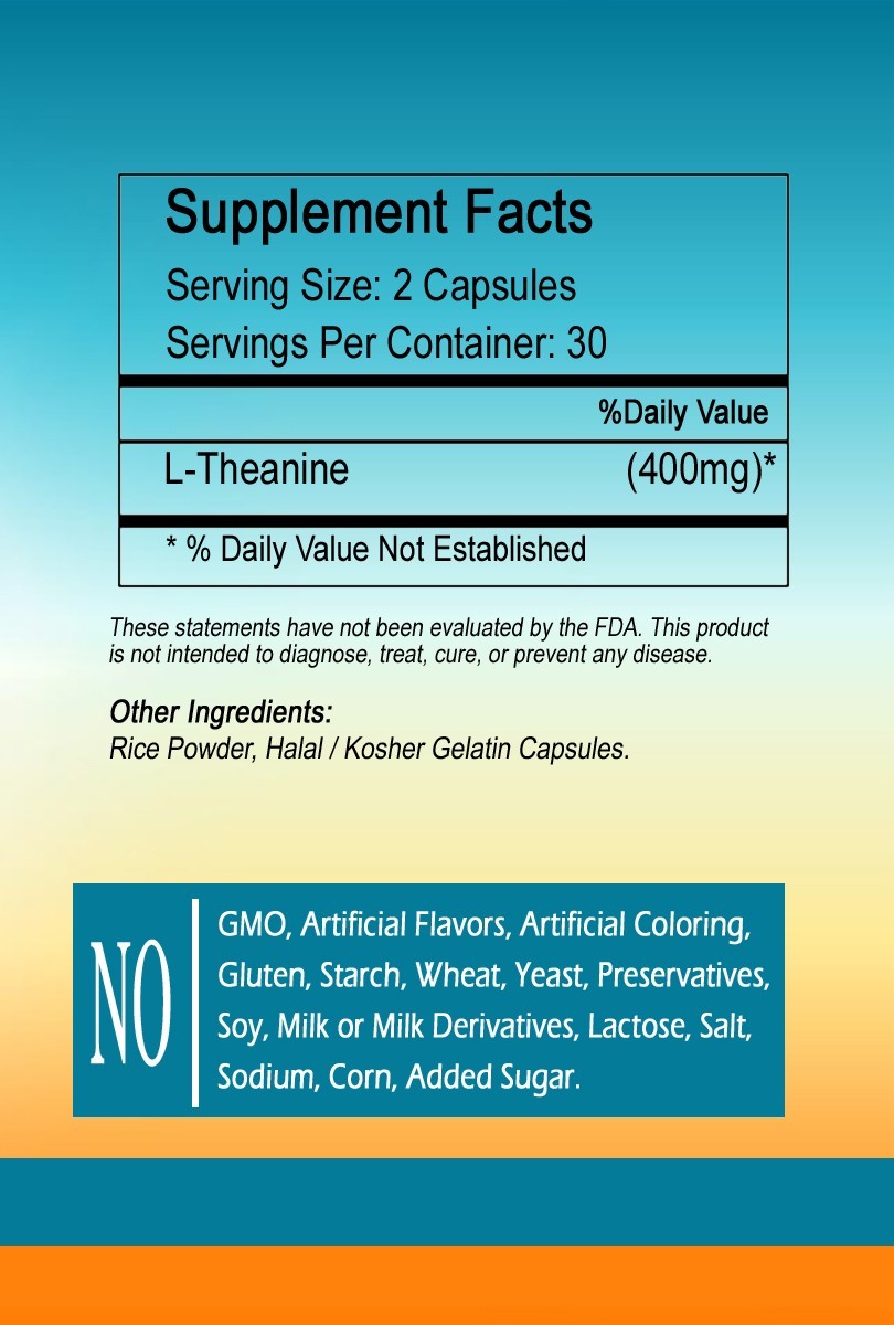 L-Theanine Capsules 400mg Serving – Triple Strength – USA Deal