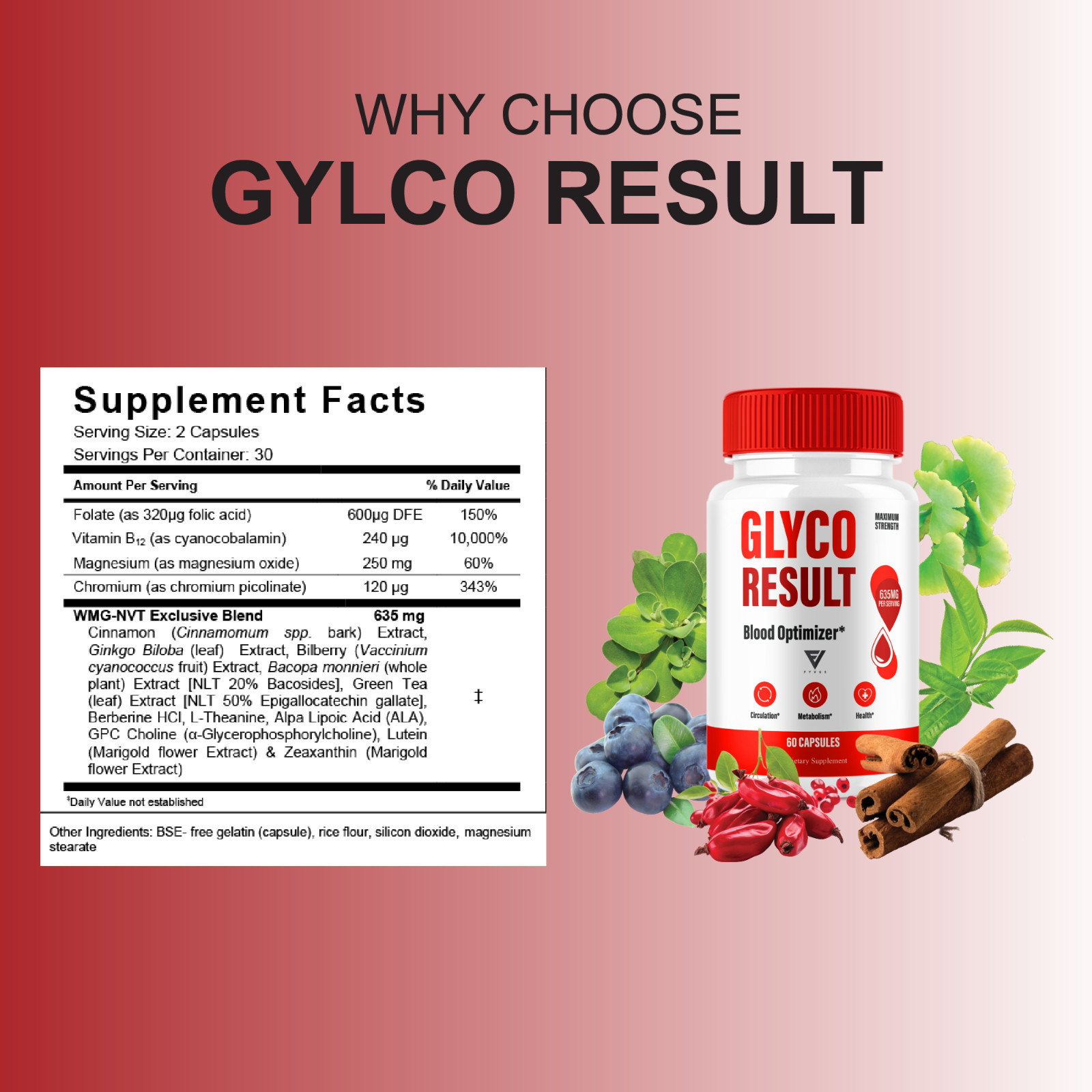 (3 Pack) Glyco Result Blood Optimizer, GlycoResult Formula (180 Capsules)
