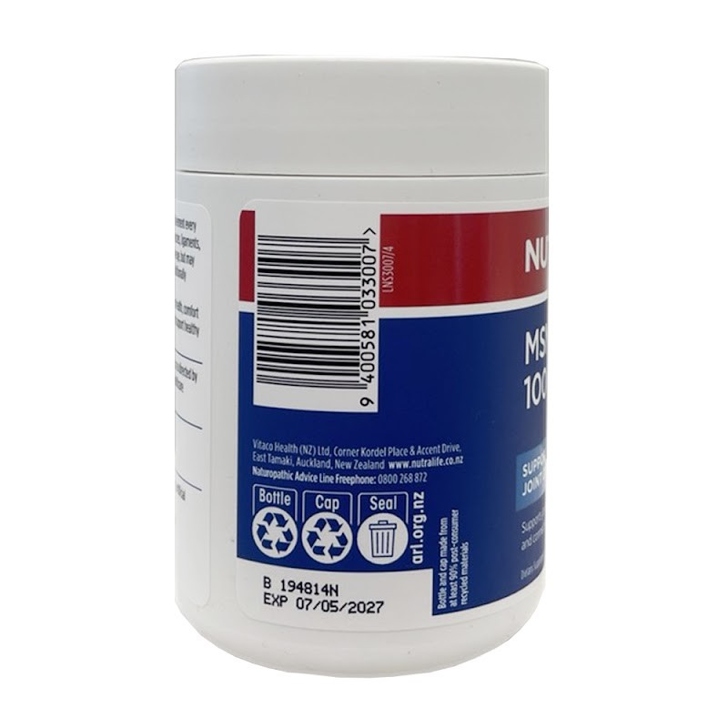 MSM 1,000mg 120 Capsules – Daily Wellness Support