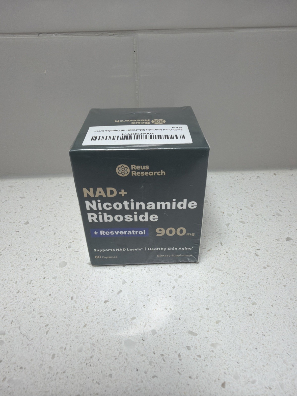 Reus Research NAD+ Nicotinamide Riboside 900 mg + Resveratrol, 80 Caps SEALED