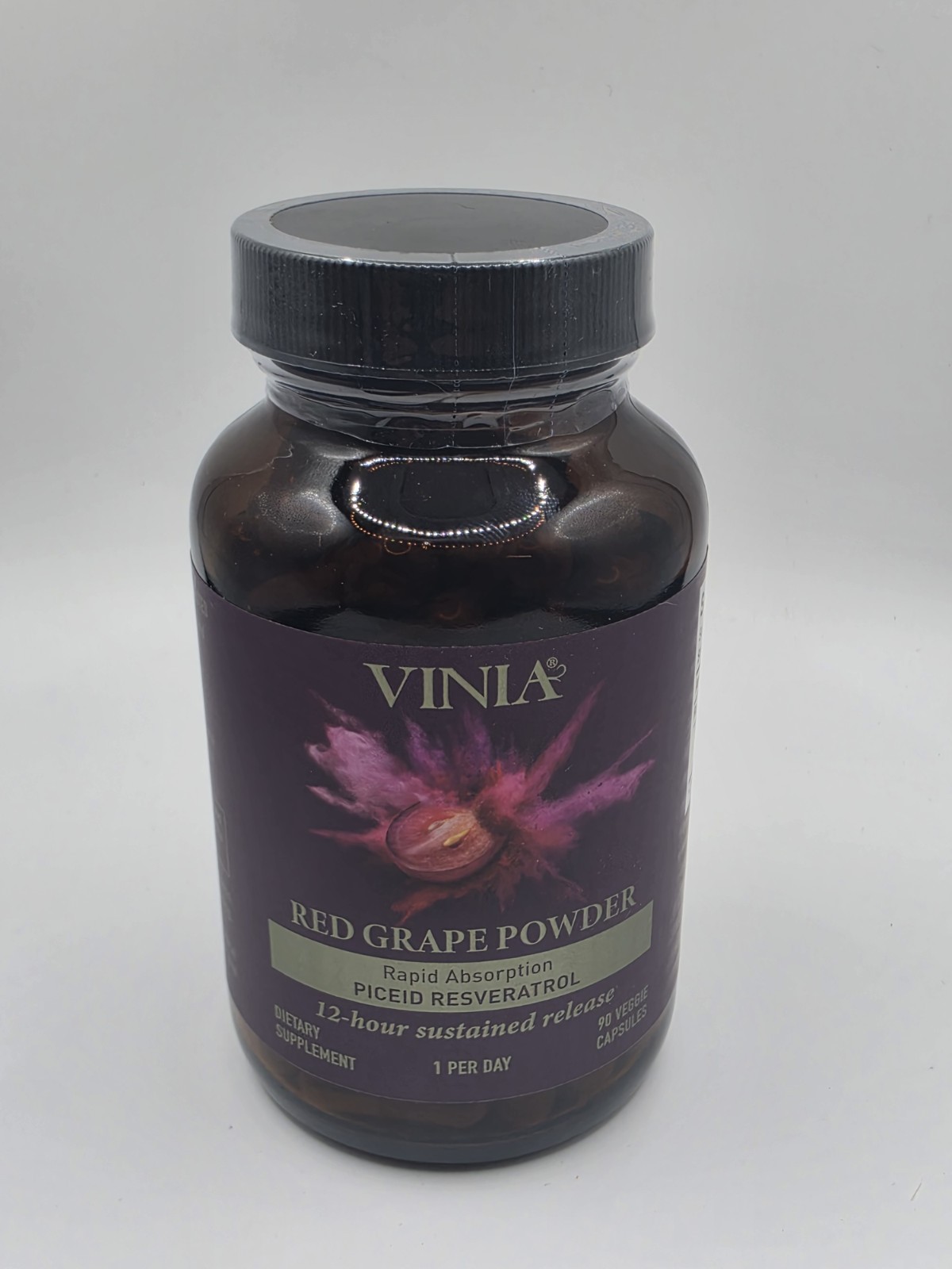 Vinia Red Grape Powder Rapid Absorption 90 Capsules 3 Month Supply Exp. 5/2028