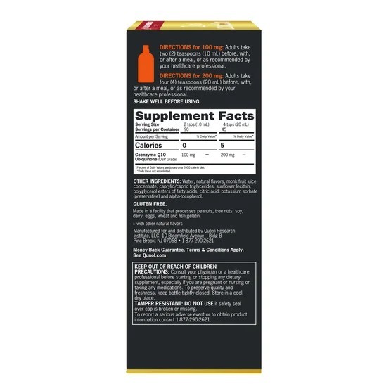 Qunol Liquid CoQ10 100mg 90 Servings 30.4 fl oz Orange Pineapple Flavor EXP:8/27