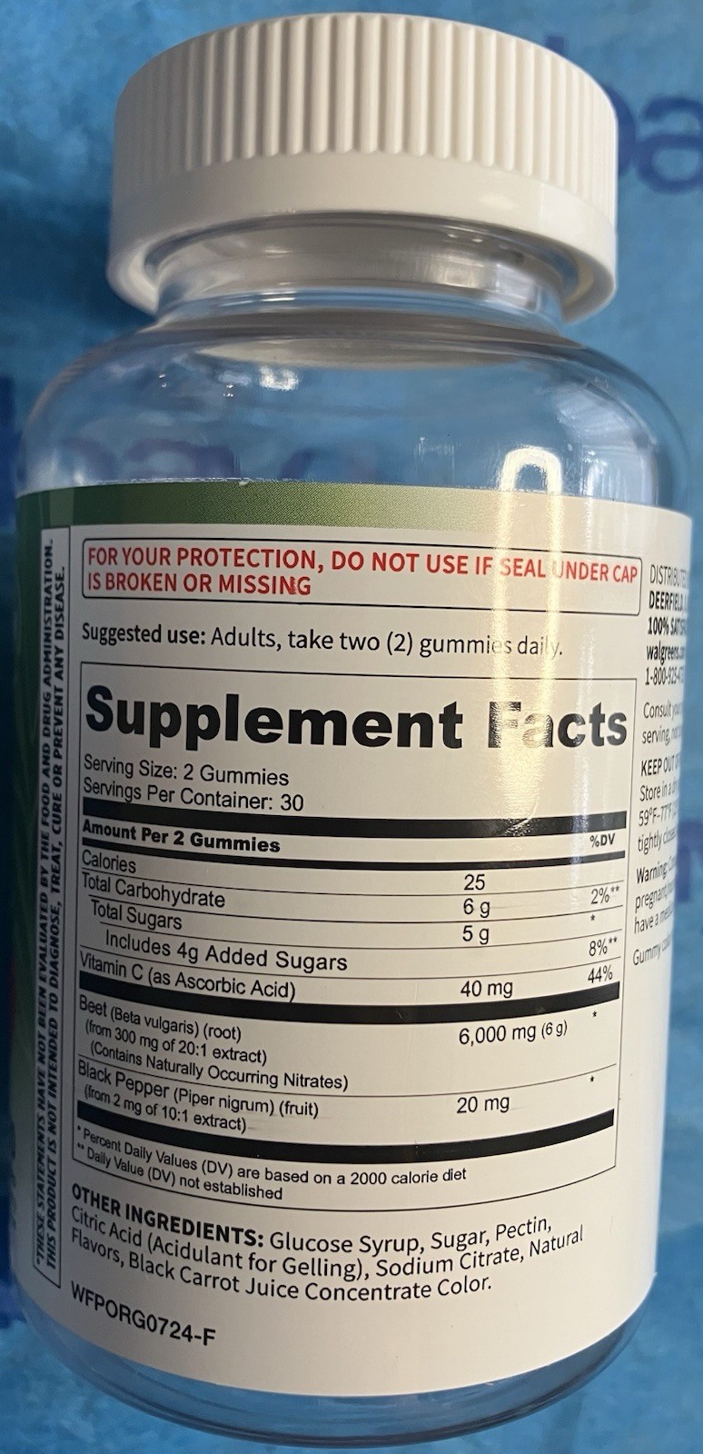 Walgreens Beet Root Gummy 6,000mg Strawberry Flavor 60 Gummies Exp. 02/27 New
