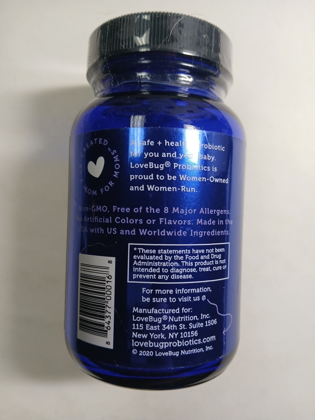 Love Bug Postnatal Probiotic 20 Billion CFU 30 Capsules Exp. 9/2026