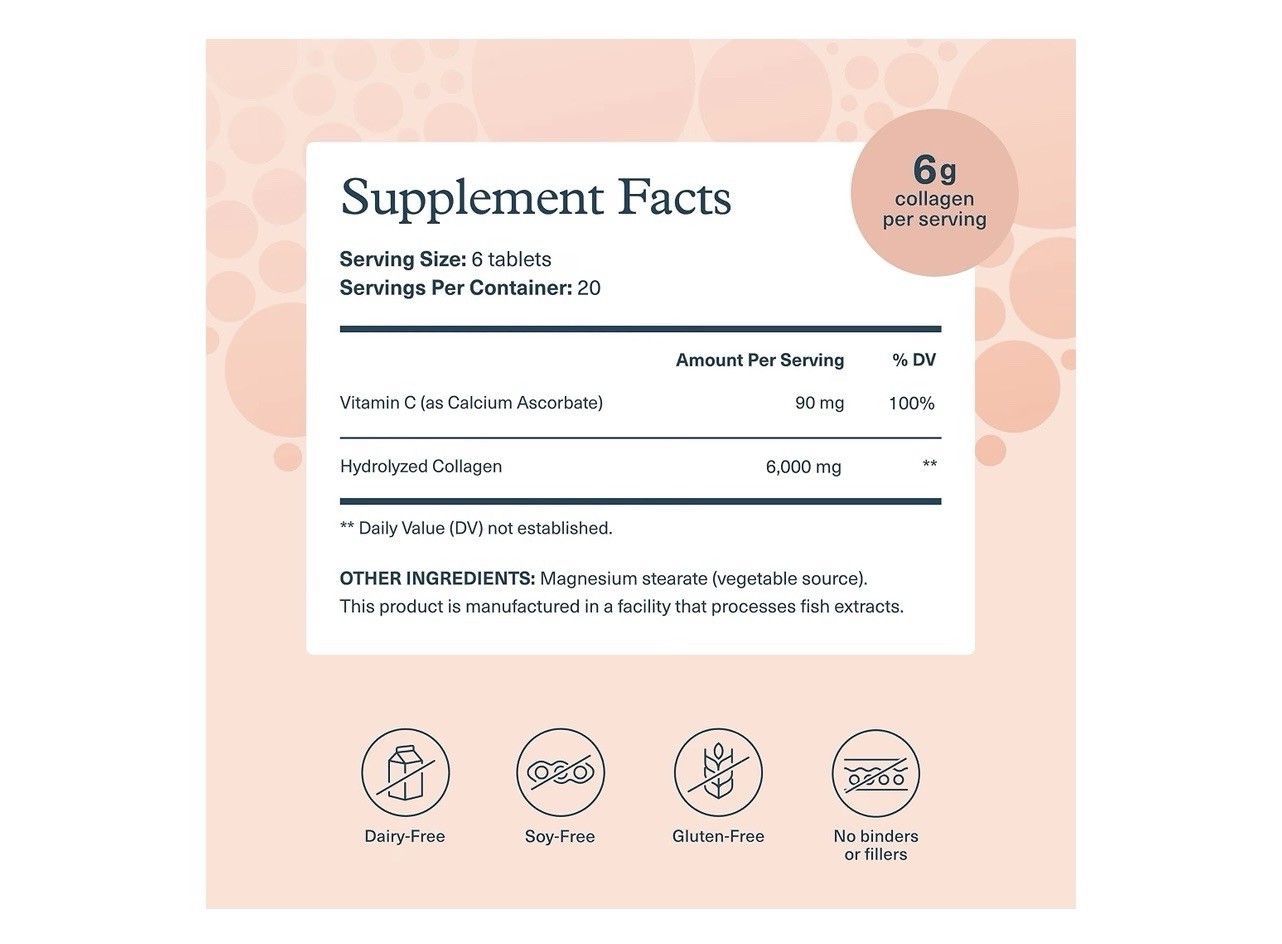 Collagen with Vitamin C- 6,000 mg Hydrolyzed Collagen Peptid