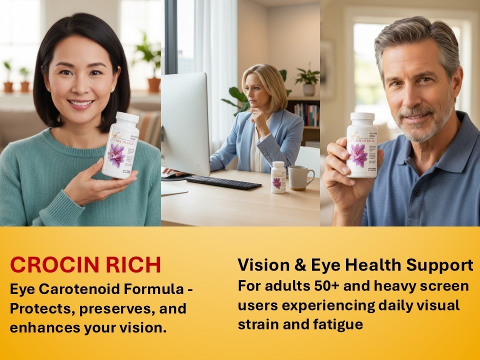 CROCIN RICH – For Visual, Macular and Eye Health – 60ct/bottle for 2 months