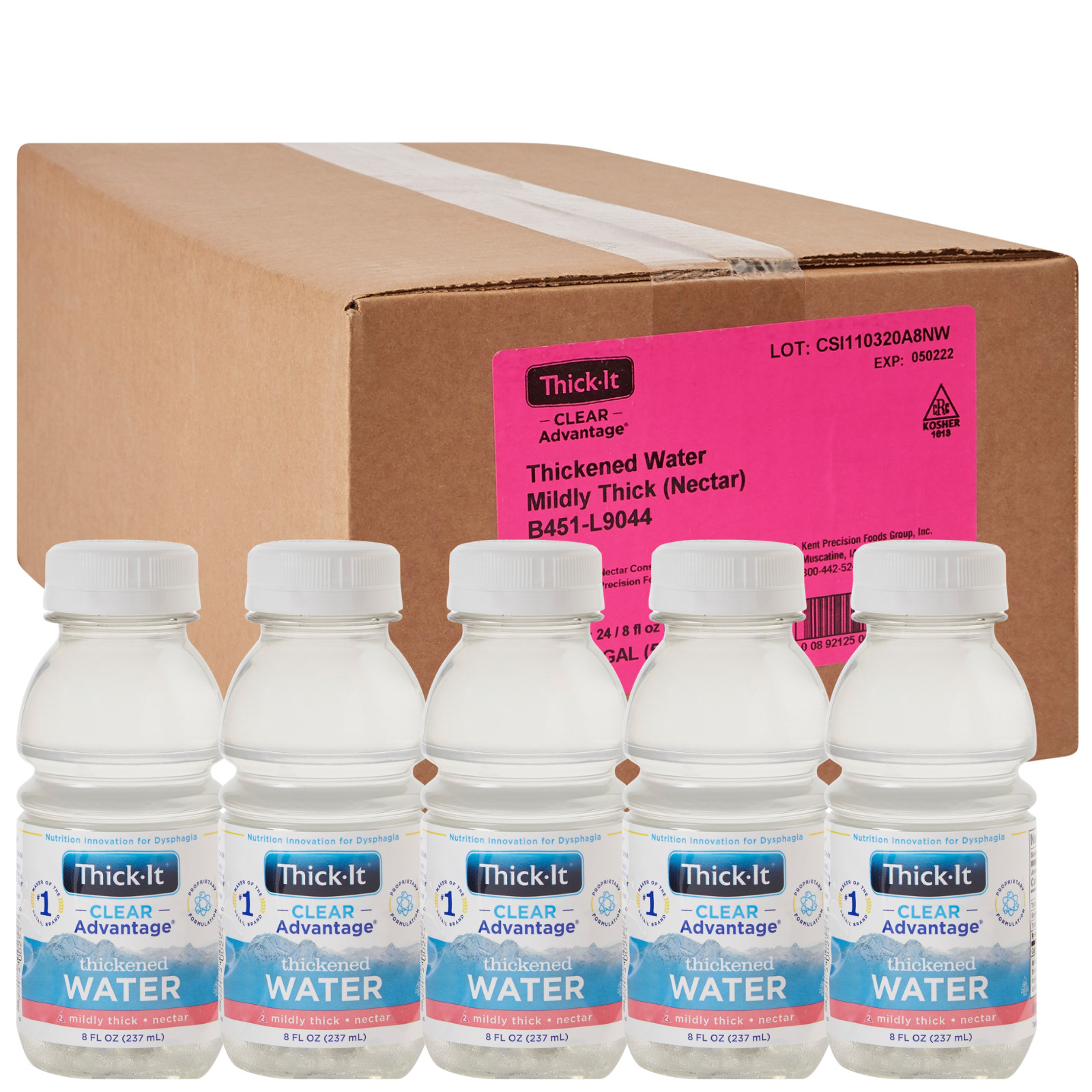 Thick-It Clear Advantage Thickened Water Unflavored 8 oz Bottle Case of 24