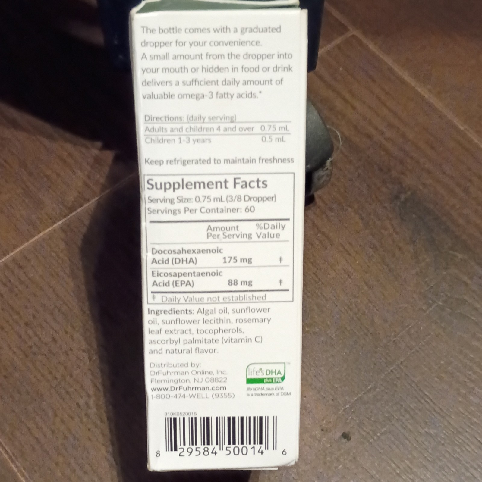 Dr. Fuhrman DHA + EPA Purity Vegan Omega-3 Algal Oil Citrus 45 mL