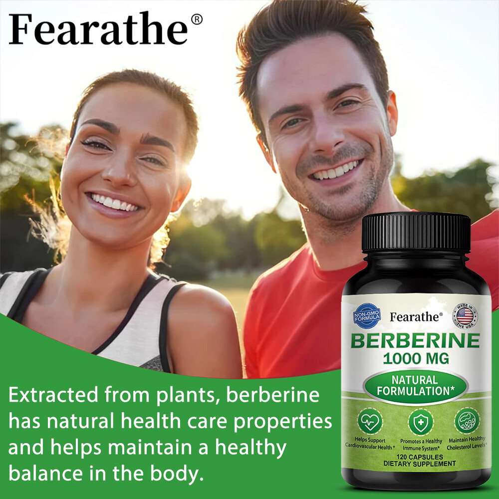 Berberine HCL Extract 1000mg, Healthy Cholesterol, Blood Sugar Suppot
