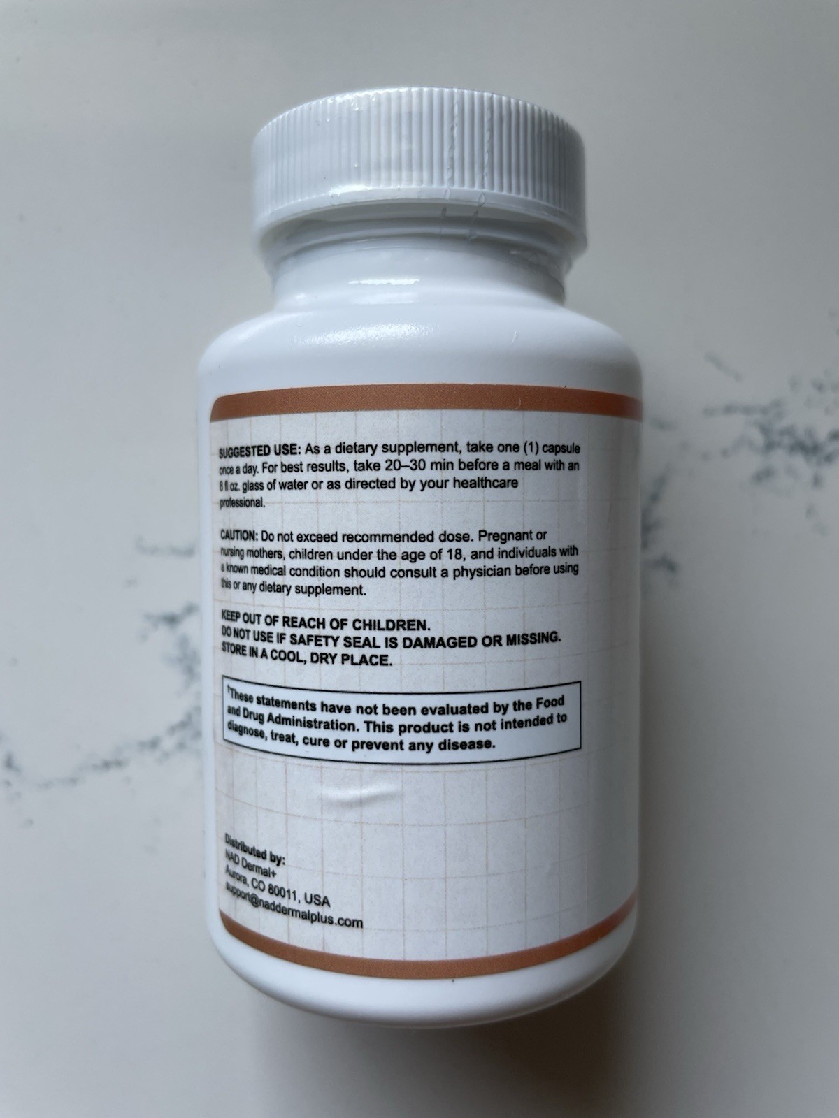 NAD Dermal+ NAD+ Capsules 30 ct w/ Nicotinamide Riboside, Resveratrol