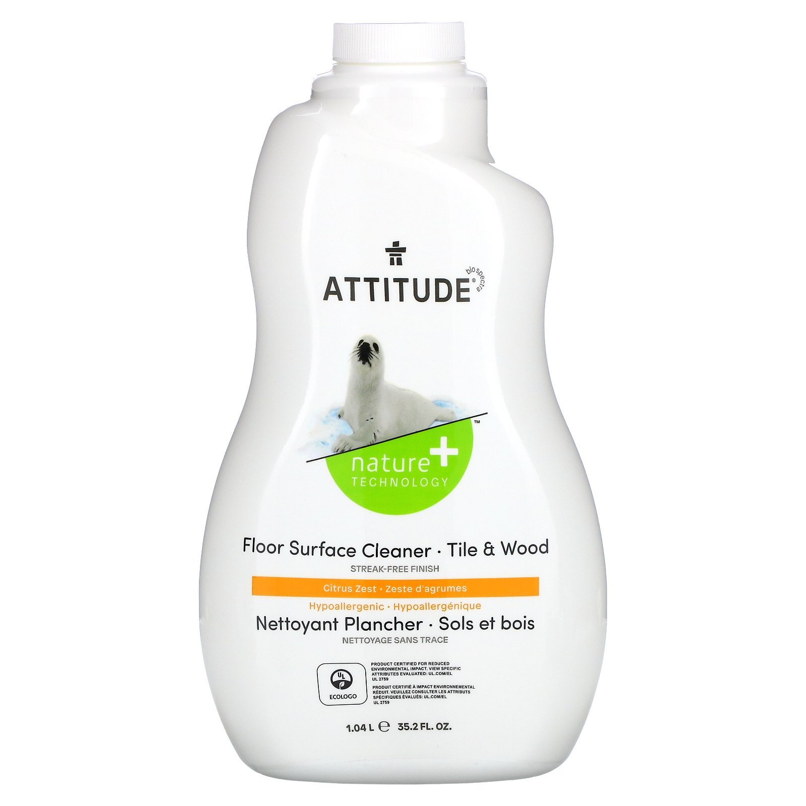 ATTITUDE Floor Surfaces Tiles Wood Citrus Zest 35 2 fl oz 1 04 l Cruelty-Free,