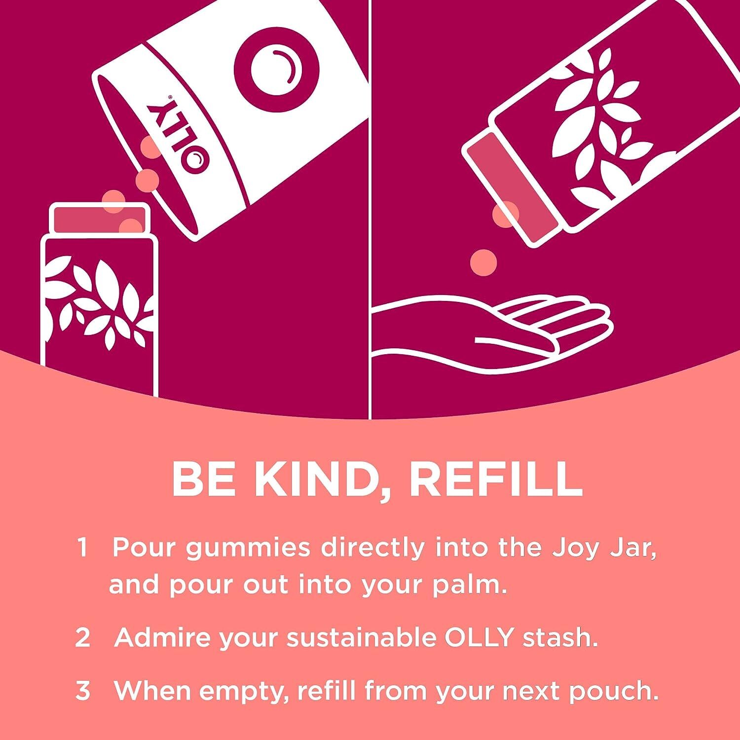 OLLY Gift for Her Undeniable Beauty Pouch Plus Joy Jar Stocking Stuffer 60 Count
