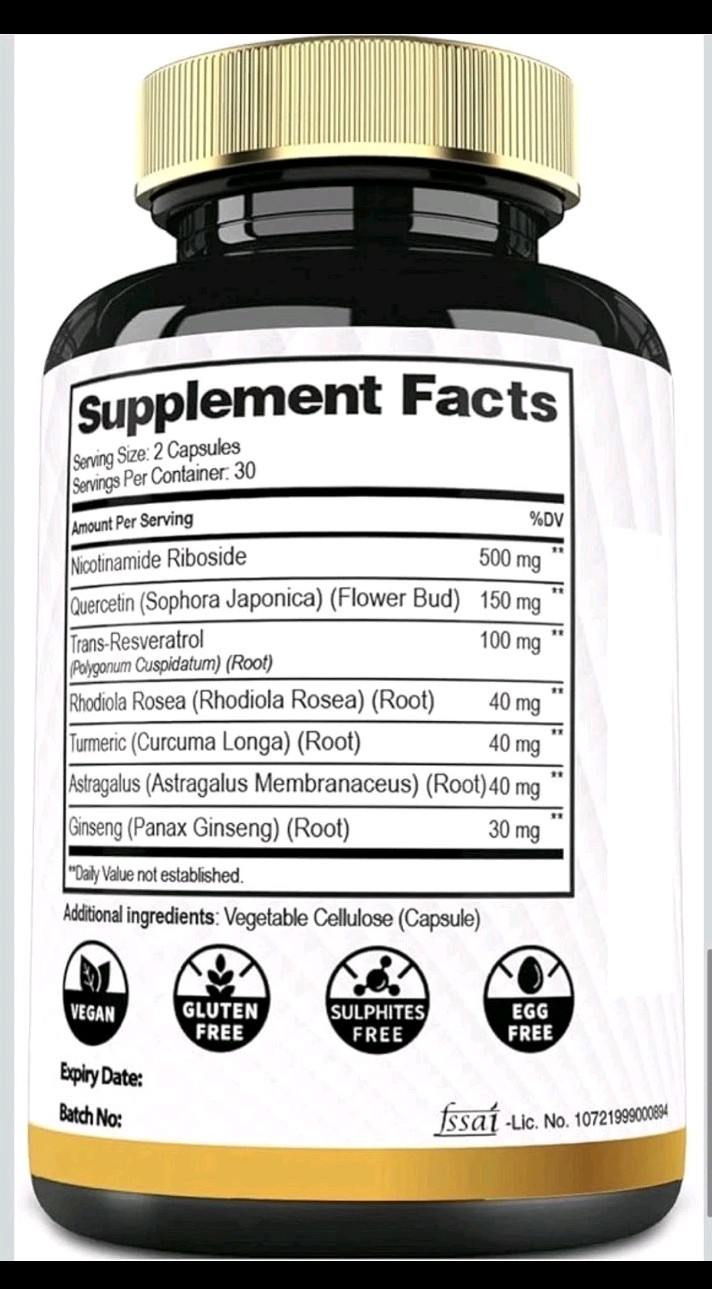 Mecisco NAD+ Supplement Nicotinamide Riboside Quercetin 60 Caps (expires 8/27)