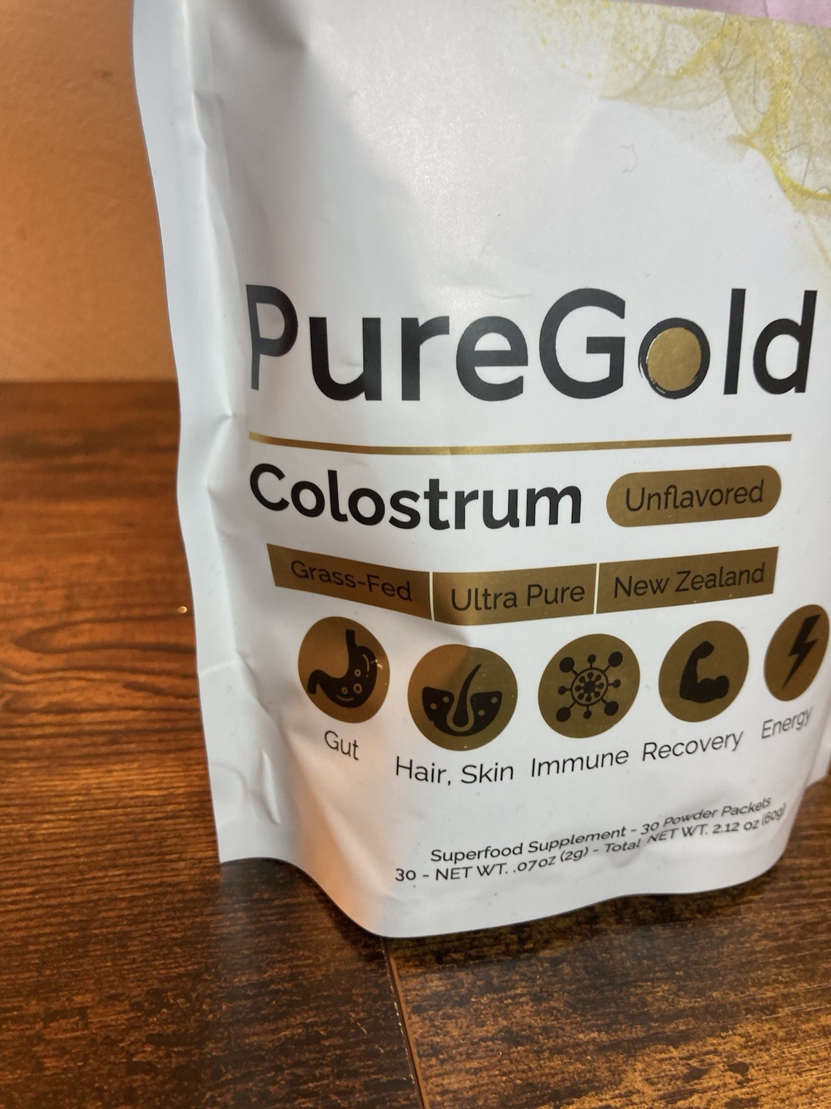 Fasted Athlete PureGold Colostrum Grass-Fed Powder (30 Single Serve Packets)