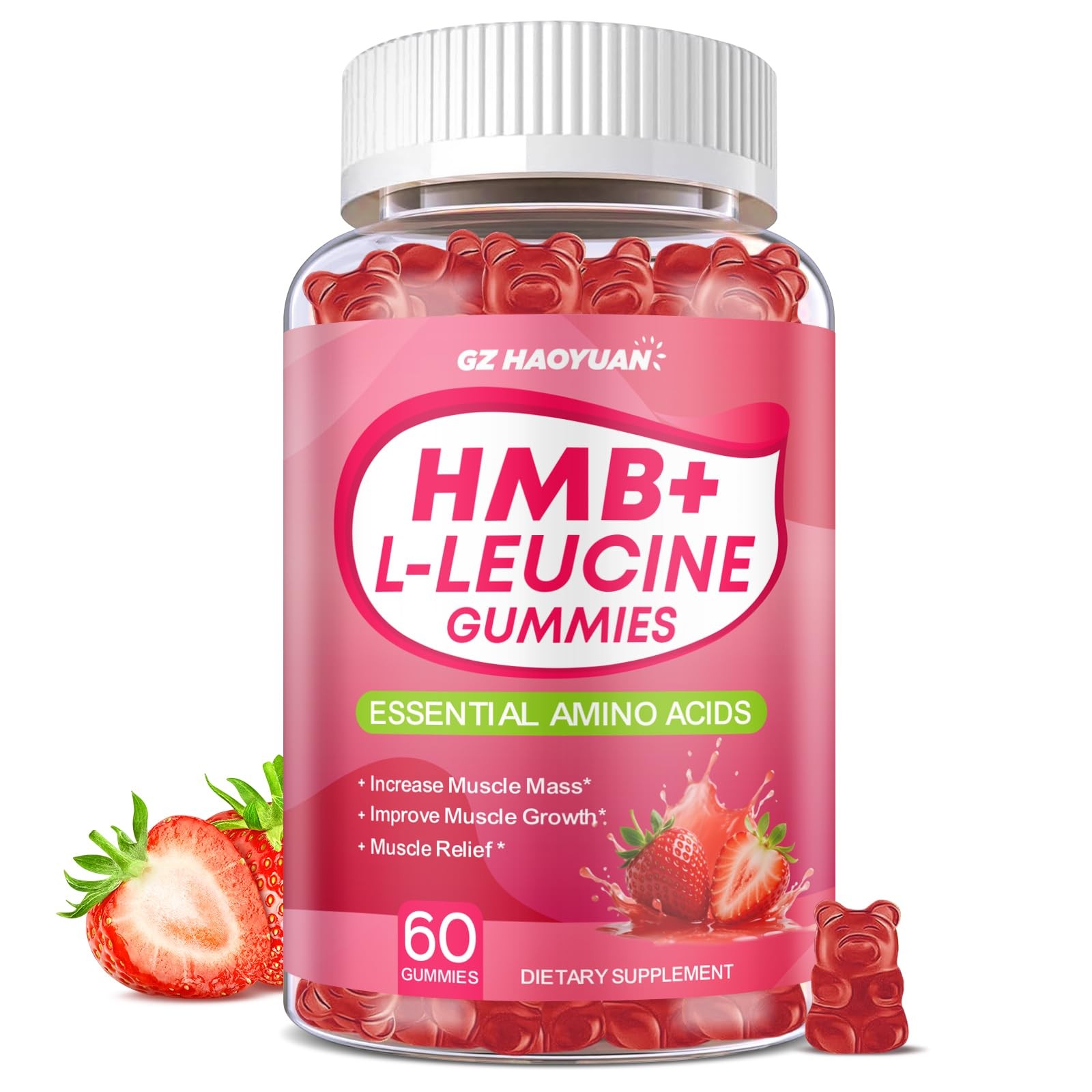 GZ HAOYUAN HMB and L-Leucine Gummies, 4500mg 60 Count (Pack of 1)