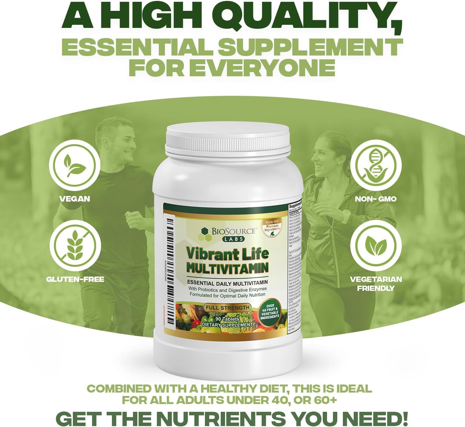 Vibrant Life Multivitamin with Probiotics, Digestive Enzymes & B-Complex