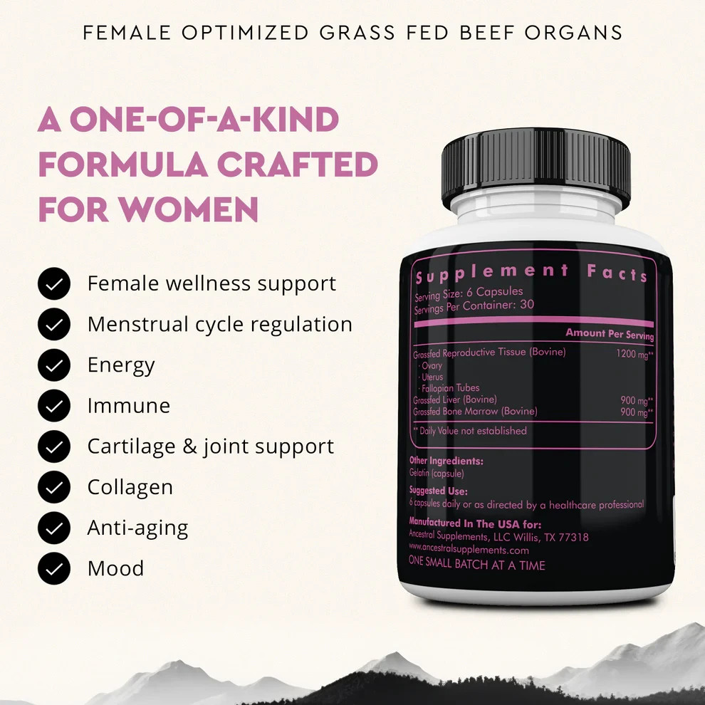 Ancestral Supplements FEM Female Enhancement Mixture Mammary Grass-Fed 180 Caps