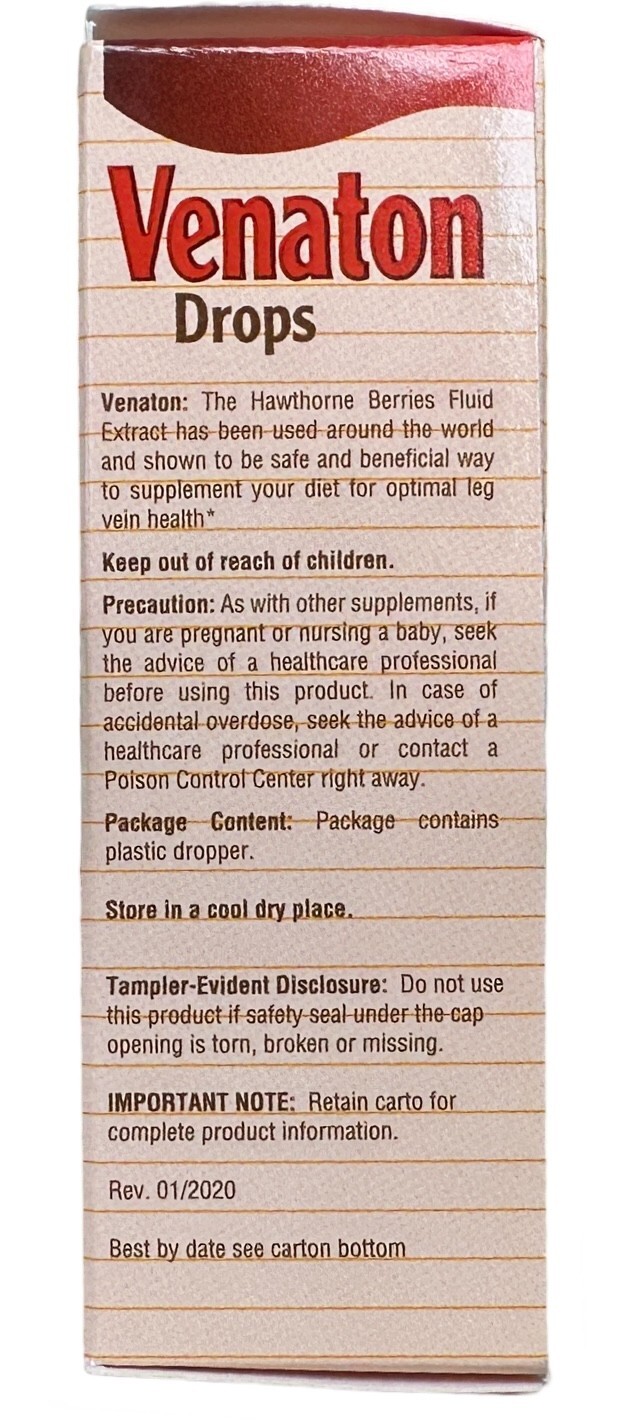 Venaton Drops 1 Oz for Leg and Vein Health para la salud de las piernas y venas