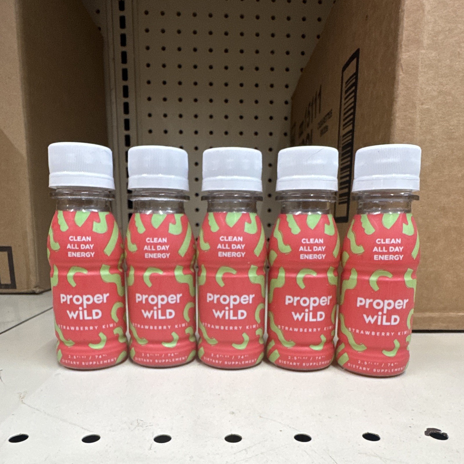 Proper Wild Clean All Day Energy Supplement Shot, Strawberry Kiwi, 2.5 fl oz