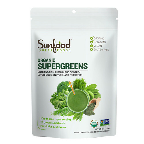 Organic Supergreens 8 Oz By Sunfood Superfoods