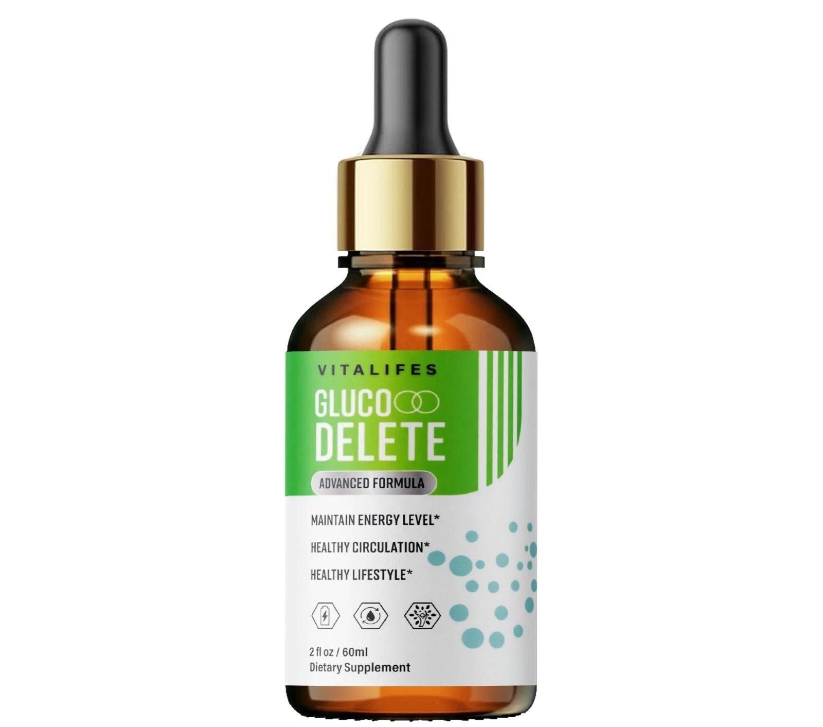 (3 Pack) Gluco Delete Drops, GlucoDelete Premium Liquid Drop Vitamin Supplement