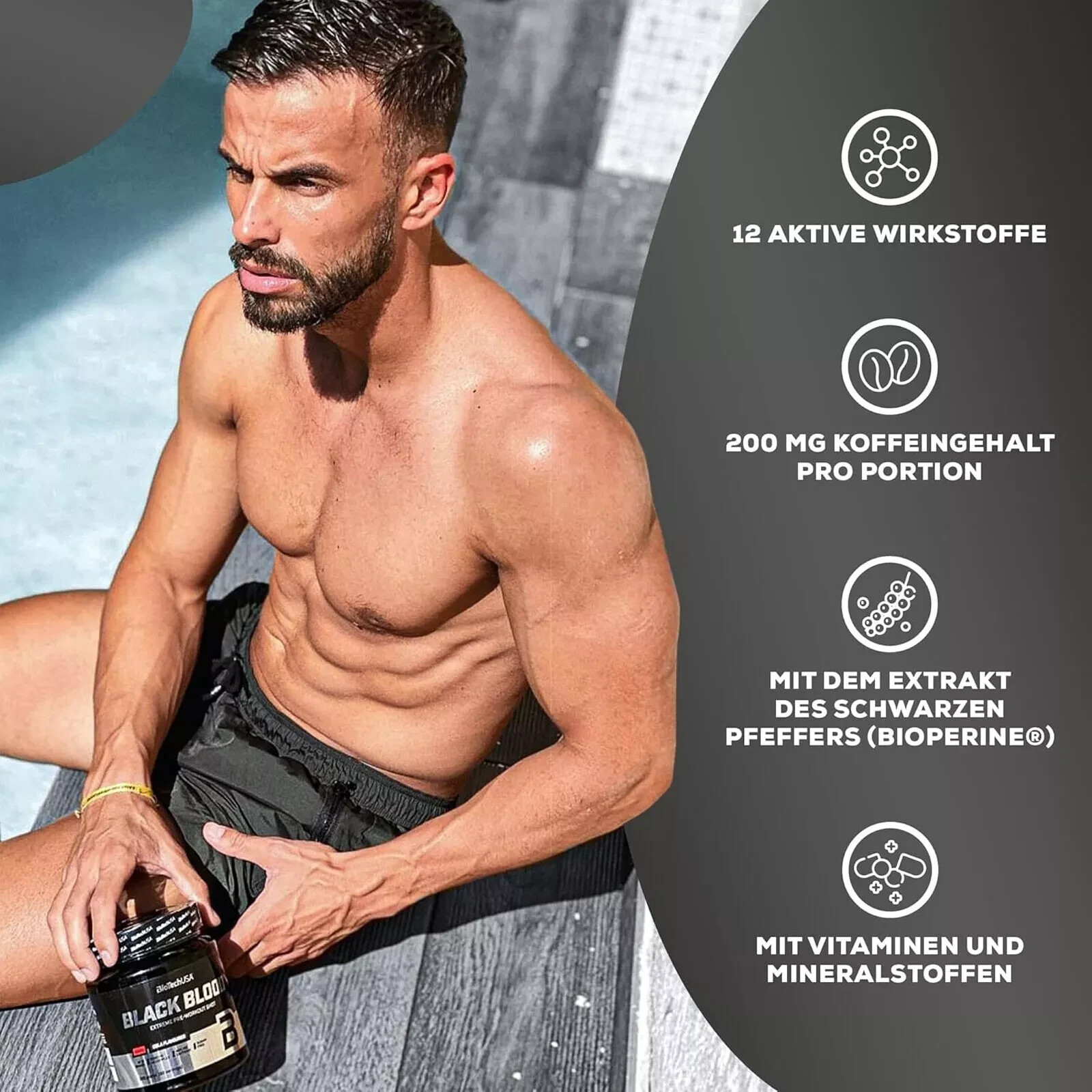 BLACK BLOOD – 300g – Extreme Pre-Workout Increase energy levels concentration