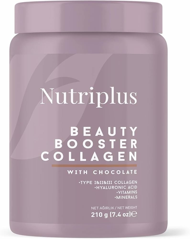 Nutriplus Beauty Booster Collagen Powder, Chocolate, Hyaluronic Acid 7.4 oz