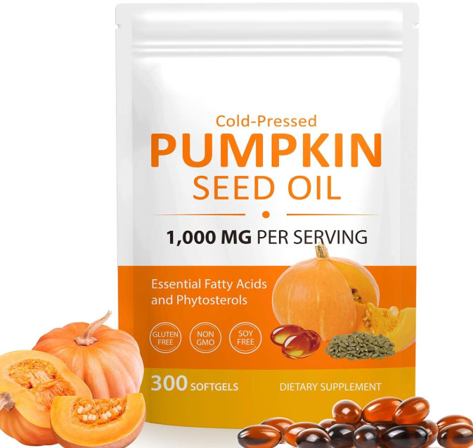 Pumpkin Seed Oil Saw Palmetto 1000mg Softgels Natural Prostate Support Free ship