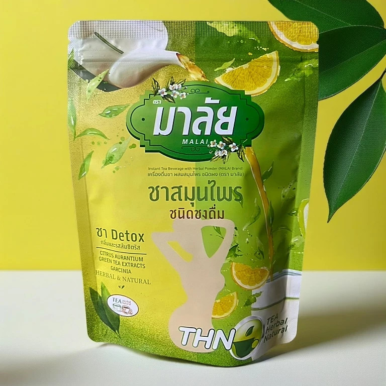 3X Malai Brand Instant Herbal Tea Powder Citrus Flavor Natural Digestive Wellnes