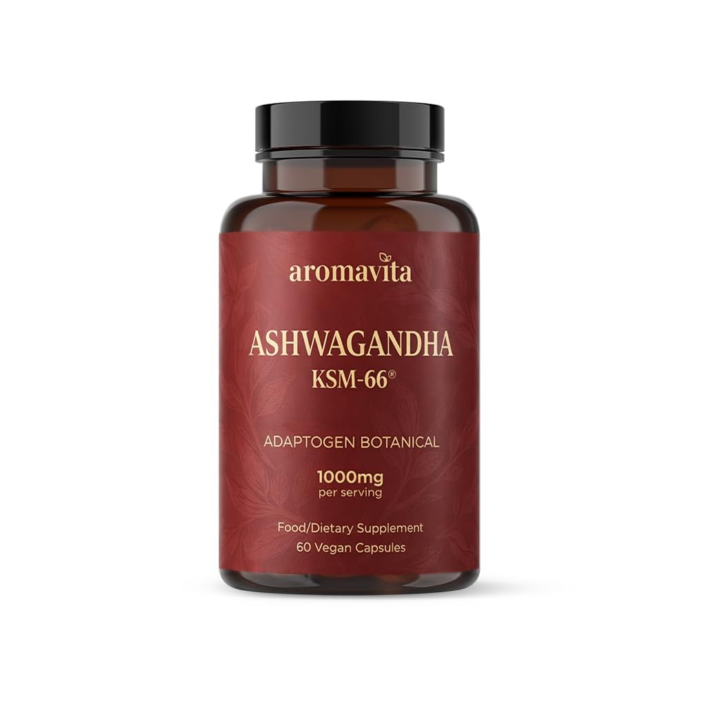 AROMAVITA Ashwagandha Capsules – KSM-66® 1000mg Daily 1 Count (Pack of 1)