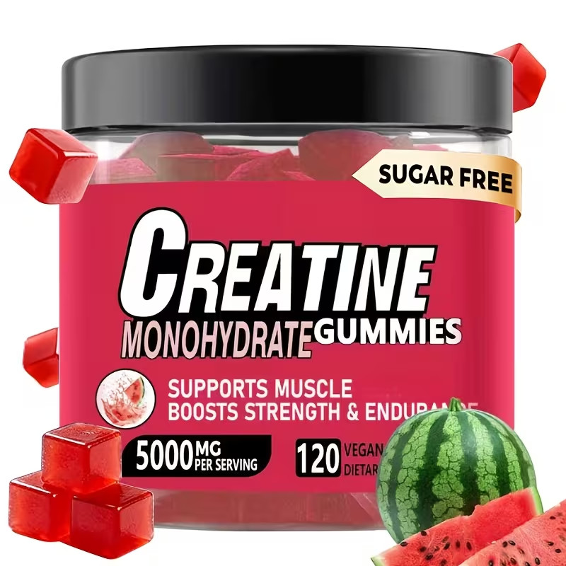 Watermelon Creatine Monohydrate Gummies No Additives Easy Mixing Muscle Support