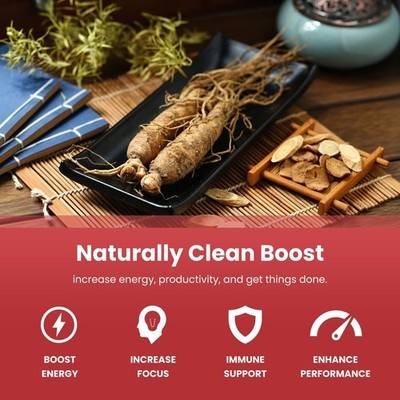 NutraChamps Korean Red Panax Ginseng Capsules | Extra Strength Ginsenosides for