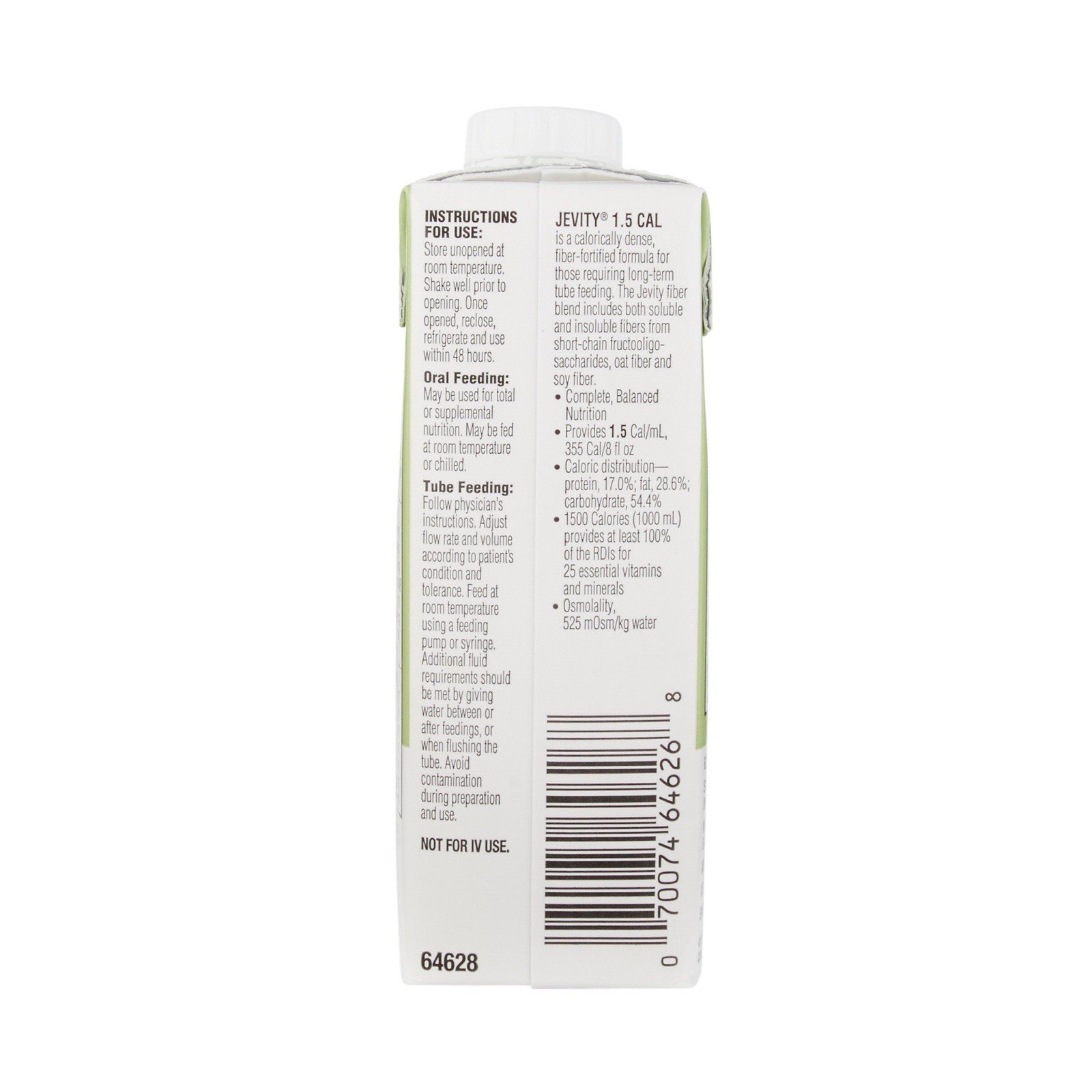 Jevity 1.5 Cal Tube Feeding Formula with Fiber, 8 Oz Recloseable Carton, 24/Case