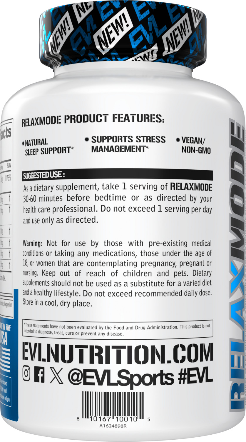 Evlution Nutrition Relax Mode – Natural Sleep Support – 45 Servings