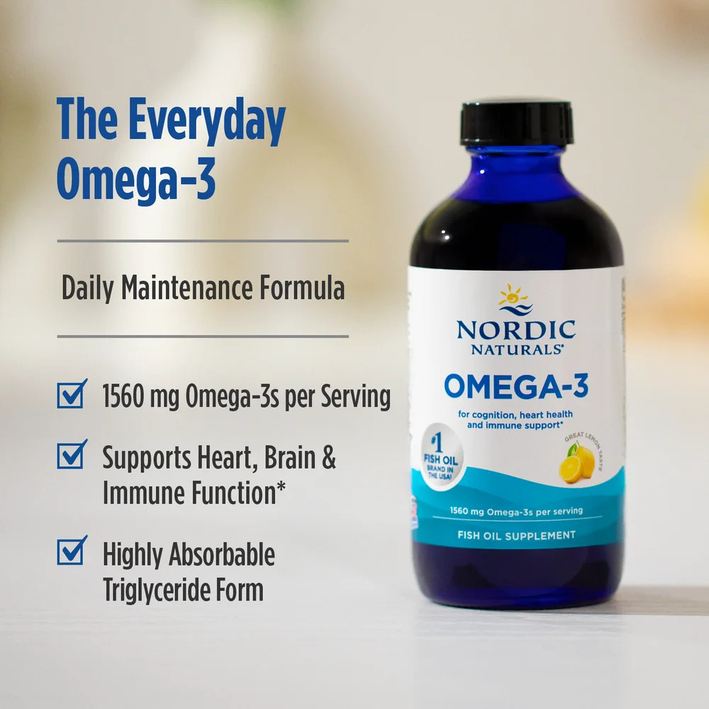Nordic Naturals Omega-3 Lemon – Cognition, Heart Health, and Immune Support 8 Oz