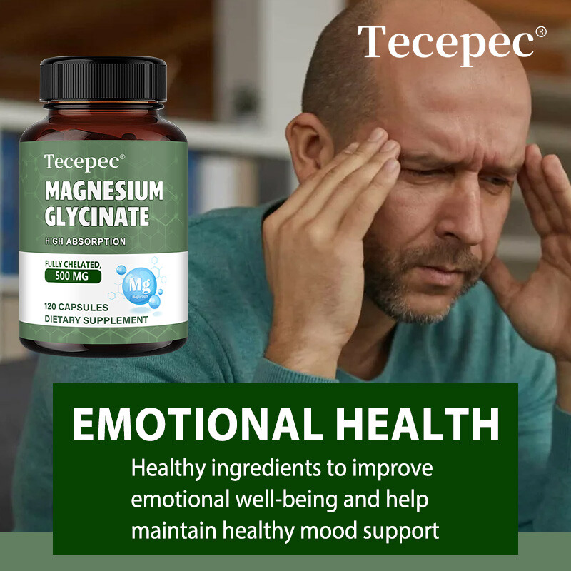 Magnesium Glycinate 500mg – Fully Chelated, High Absorption Capsules for Heart
