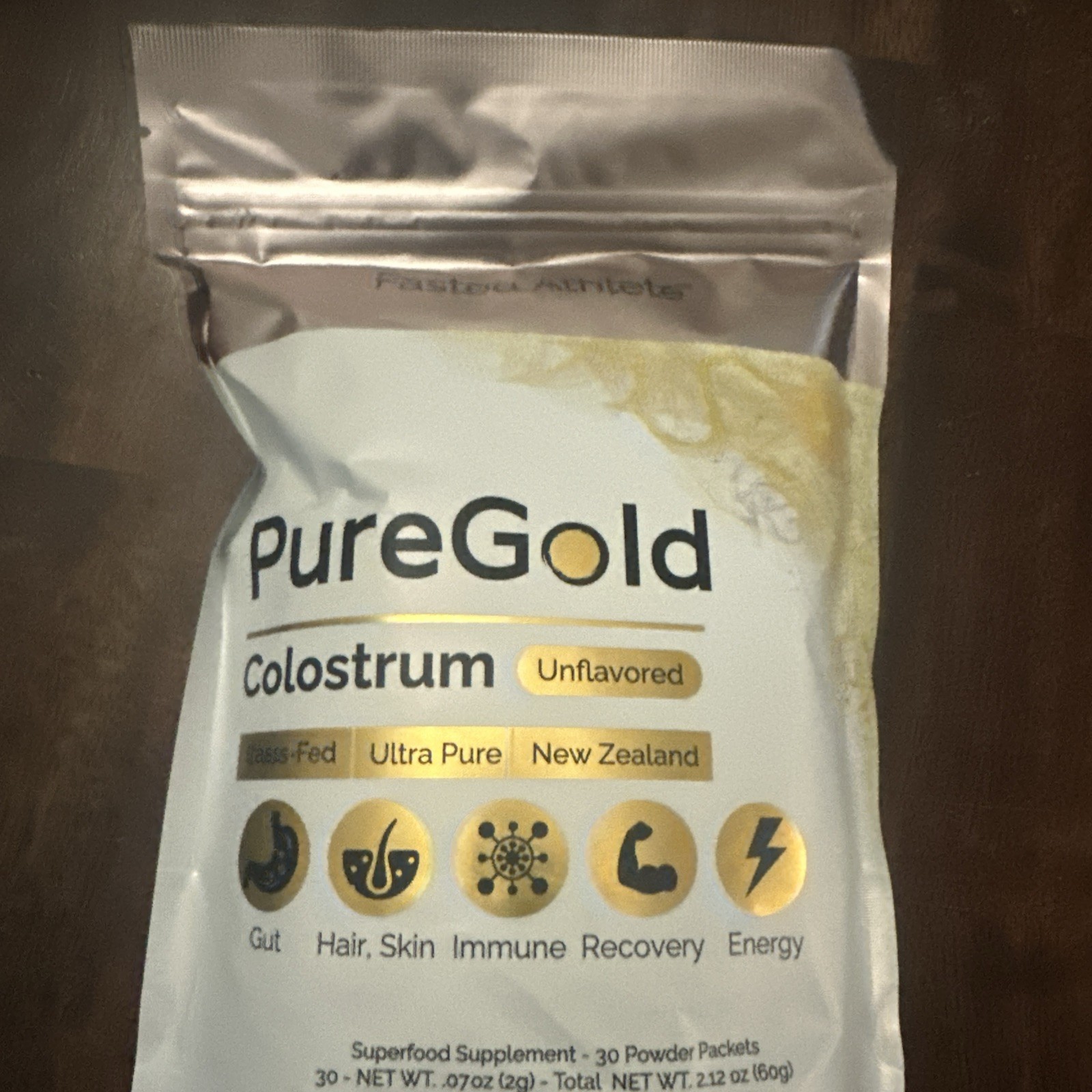 Fasted Athlete PureGold Colostrum Grass-Fed Powder (30 Single Serve Packets)