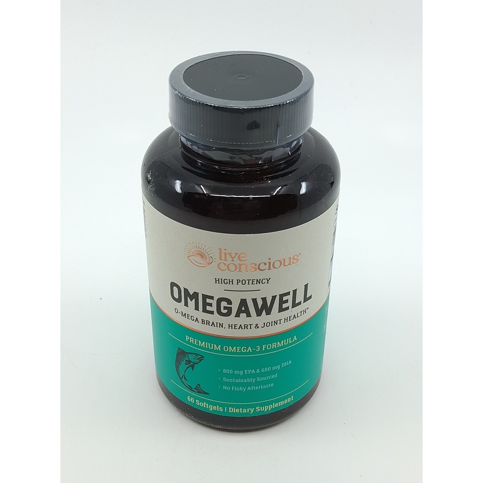Live Conscious OmegaWell Fish Oil Vitamin Supports Heart Function EXP 5/2027