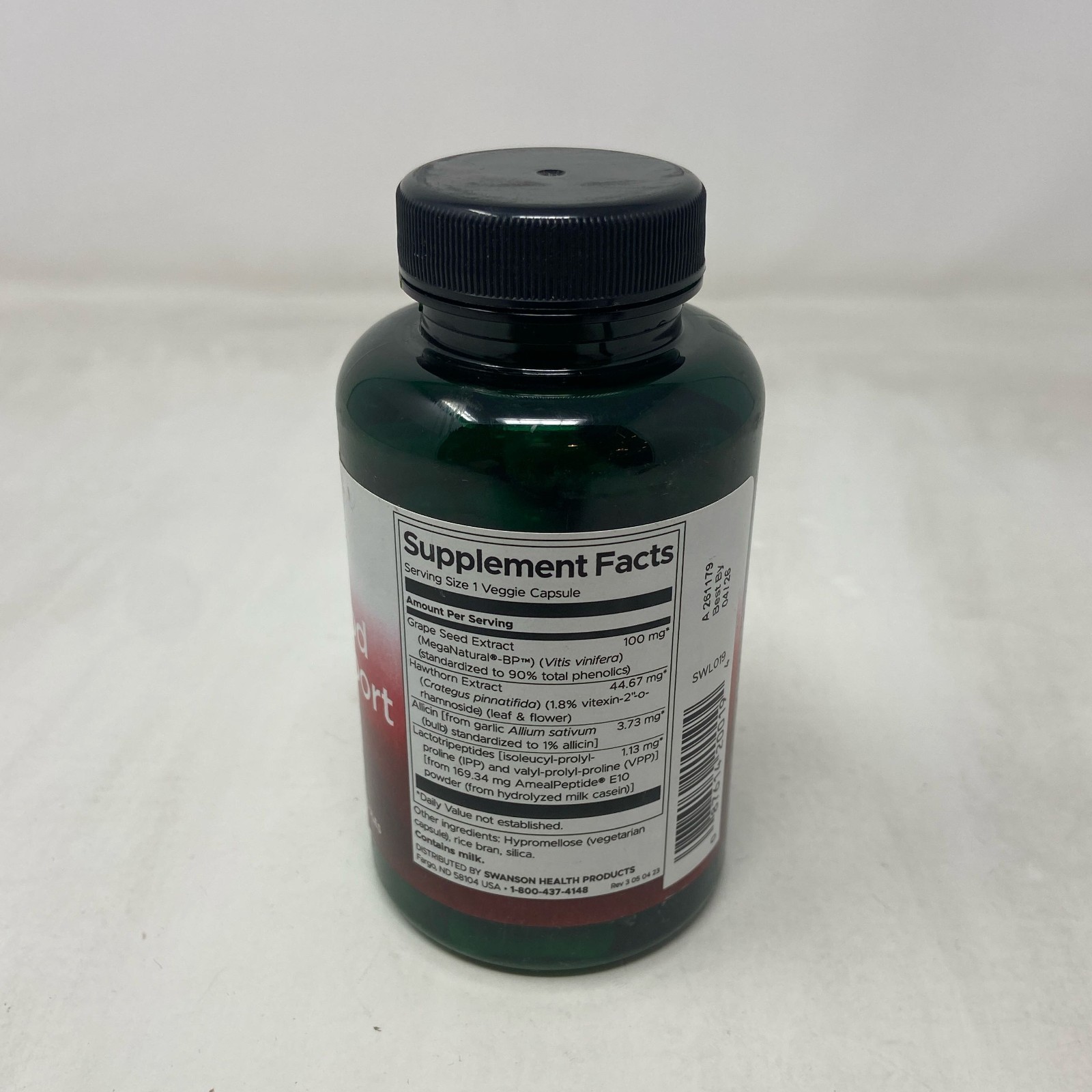 Swanson Healthy Blood Pressure Support 90 Veggie Caps Green
